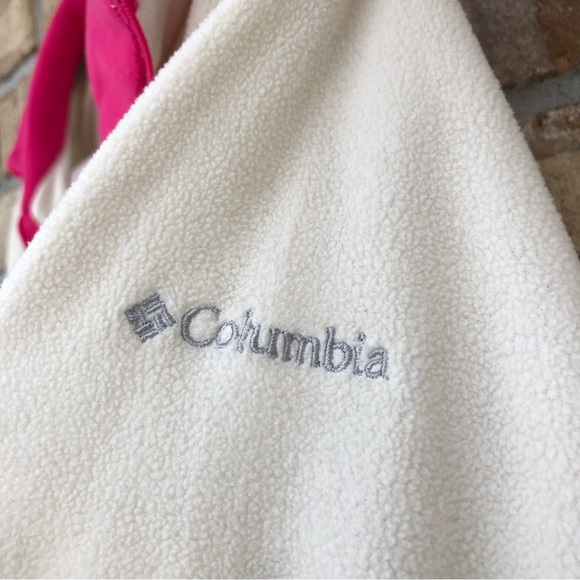 Columbia Fleece Pullover Colorblock Blue Pink 1/2 Zip Light Weight Size L - Picture 4 of 7
